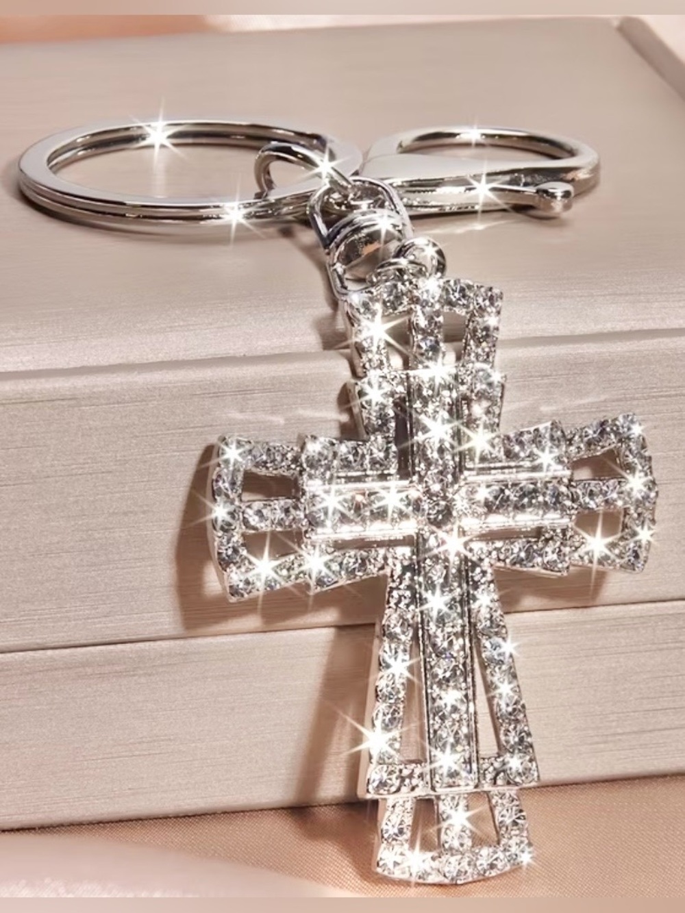 NEW Silver & Rhinestone Cross Bag/Purse Accessory